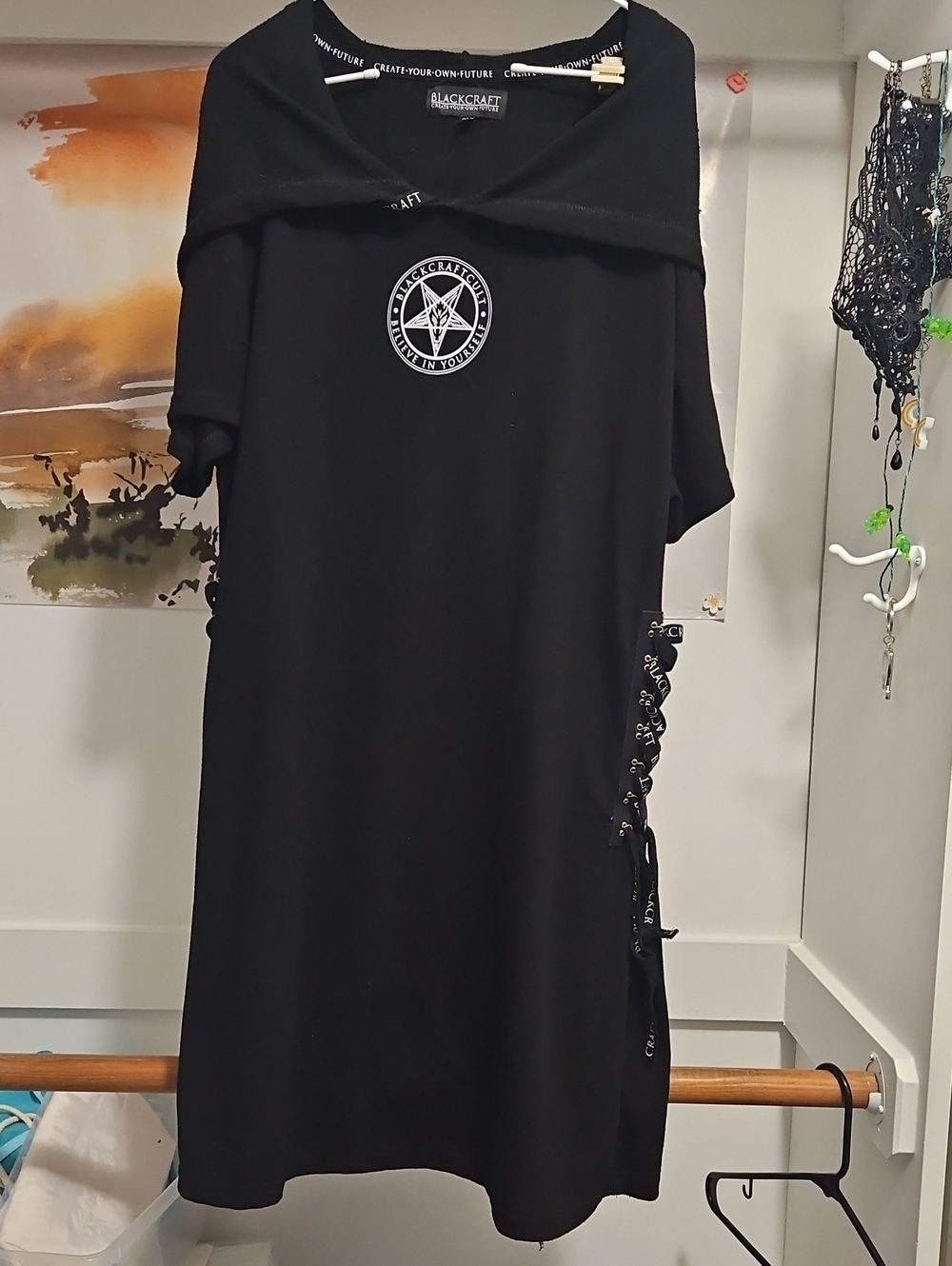 Black Craft Cult Black Lace-Up Shift Dress - Black